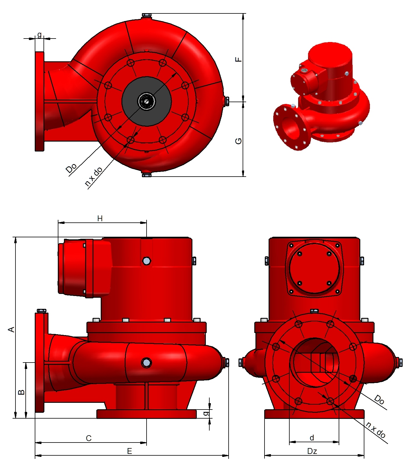 Dimensions of CTR oil pumps