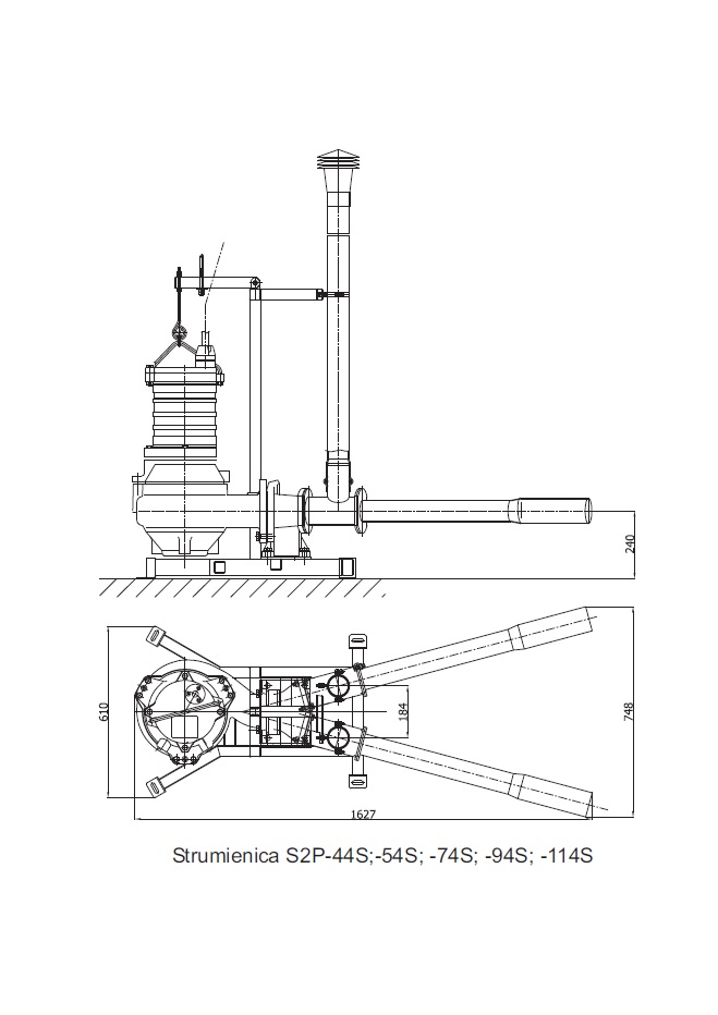 Aeartion waterjet double-nozzles straight-standing