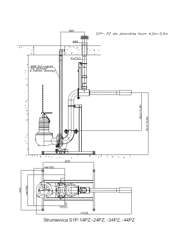 S1P-PZ Mounted and suspended aeration waterjet